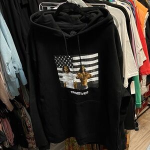 Primitive Black Hoodie with Graphic Print